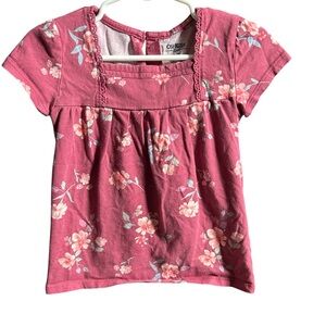 OshKosh B'gosh Pink Floral Short Sleeve Girls Top